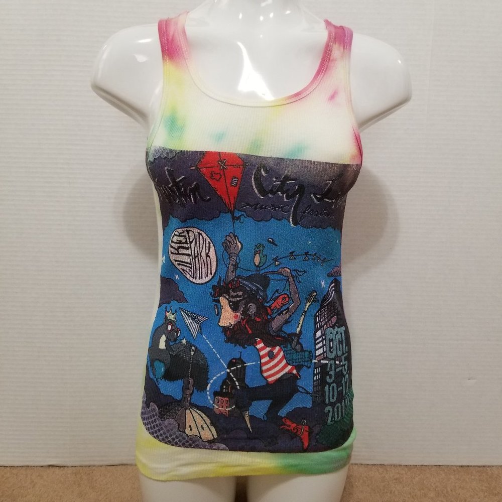 Austin City Limits Music Festival top Medium ACL 2014 tie dye graphic band merch